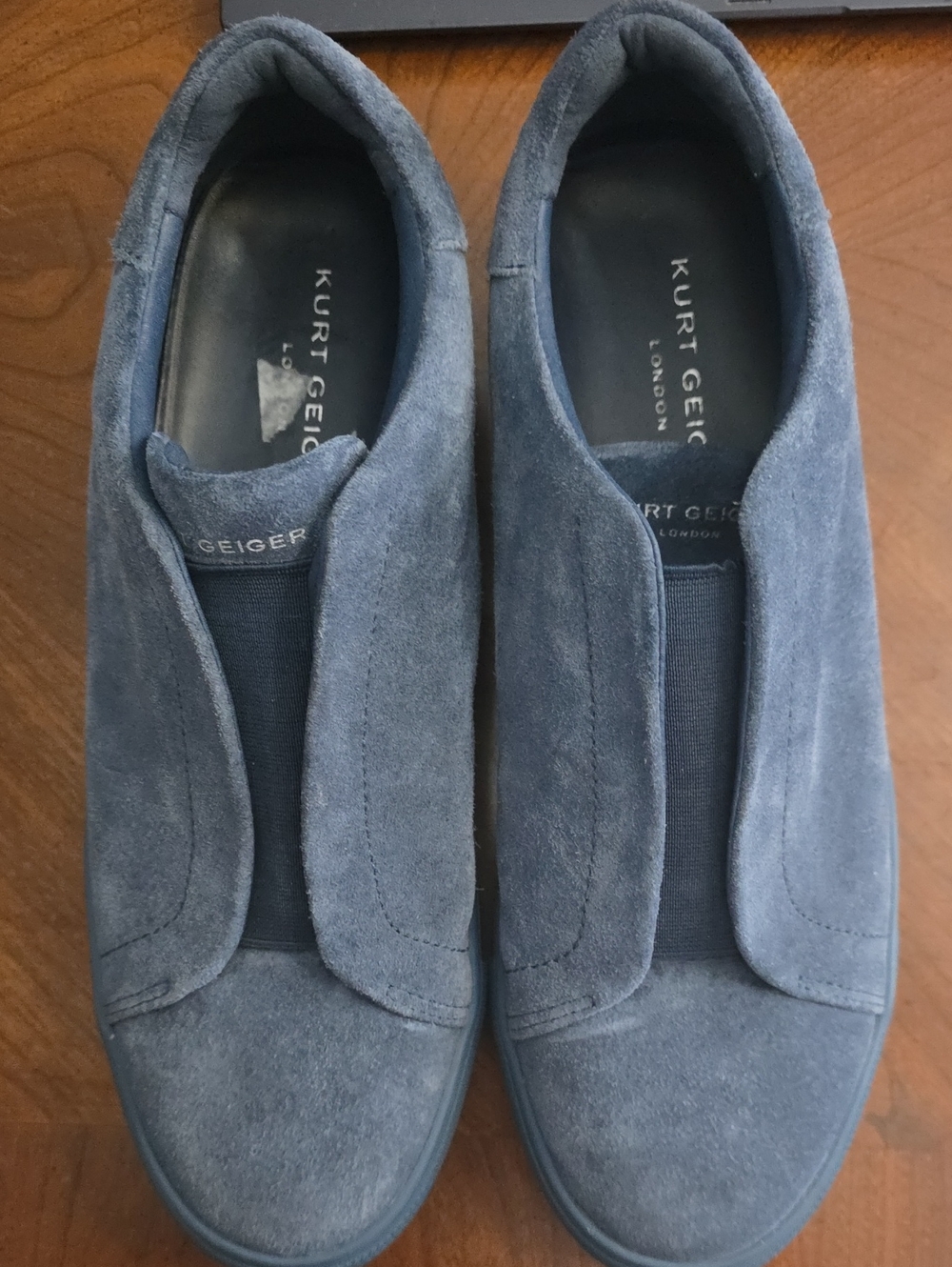Kurt Geiger Men's Suede Slip-On Sneakers in Slate Blue Size 10 Awesome Condition